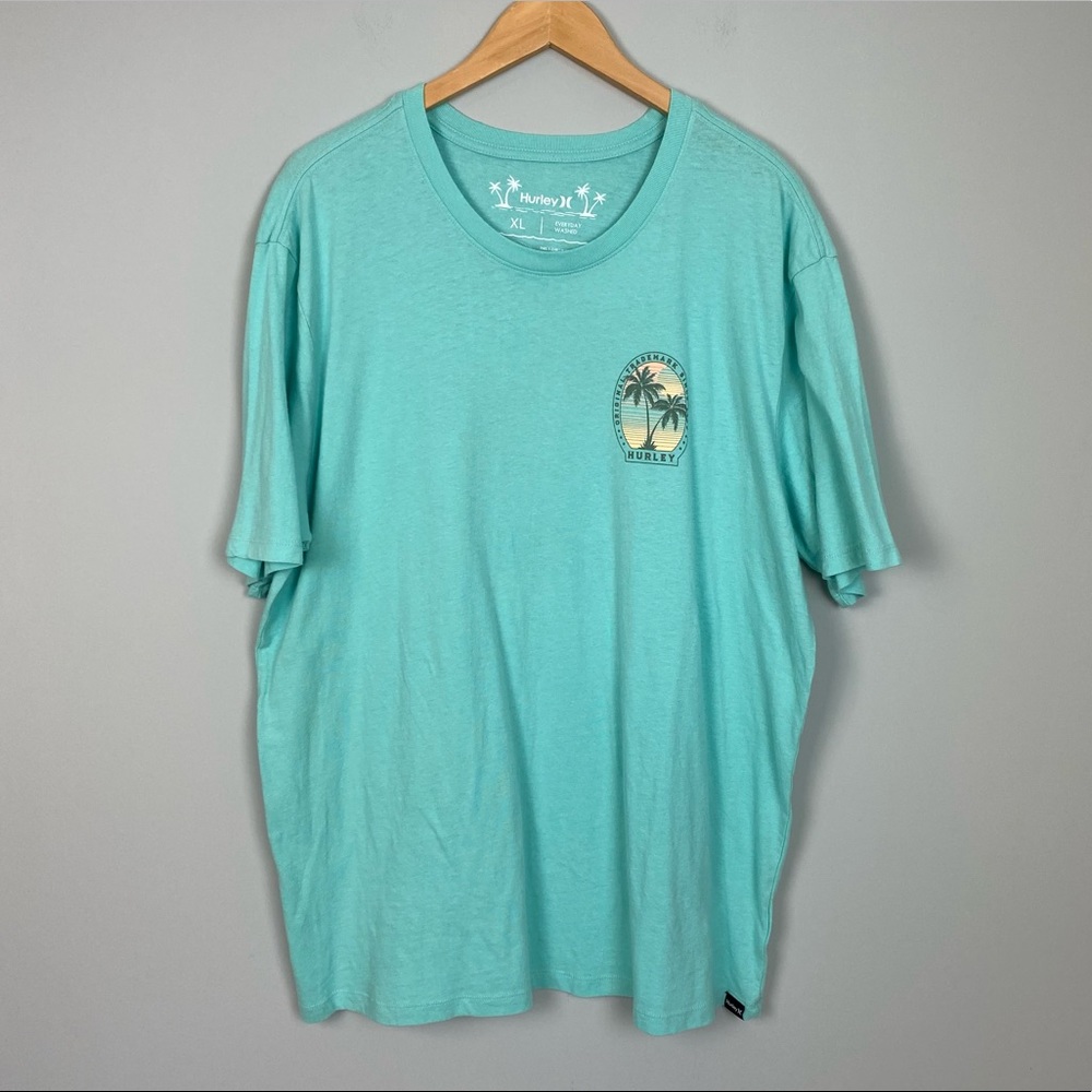 Hurley Tee Shirt Size XL Everyday Washed Palm Tree Beach Surf Sun Ocean Graphic